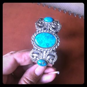Southwest silver faux cuff bracelet